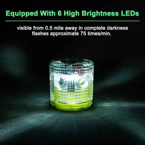 Aolyty Solar Strobe Warning Light Strong Magnetic Base Flashing Super Bright 360 Degree Automatically Turn On Waterproof for Construction Traffic Factory (White) - Image 5