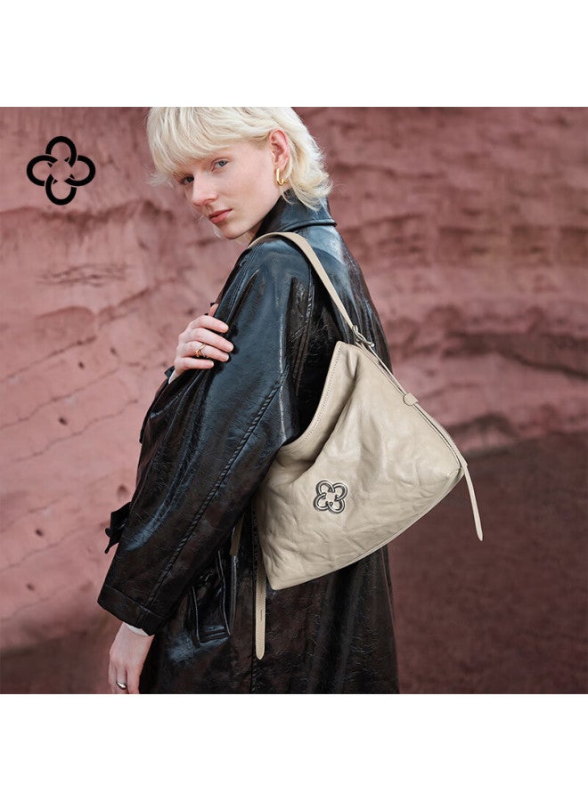 Cassile Celebrity-inspired Tote Bag For Women, Light Luxury Cowhide Hobo Bag With Strap, Birthday And New Year Gift - Image 1