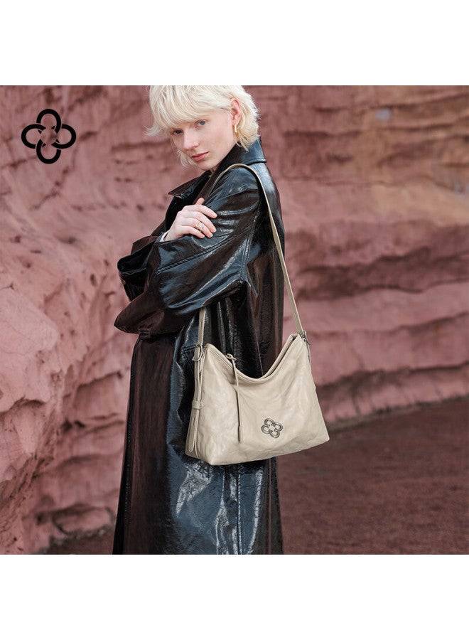 Cassile Celebrity-inspired Tote Bag For Women, Light Luxury Cowhide Hobo Bag With Strap, Birthday And New Year Gift - Image 3