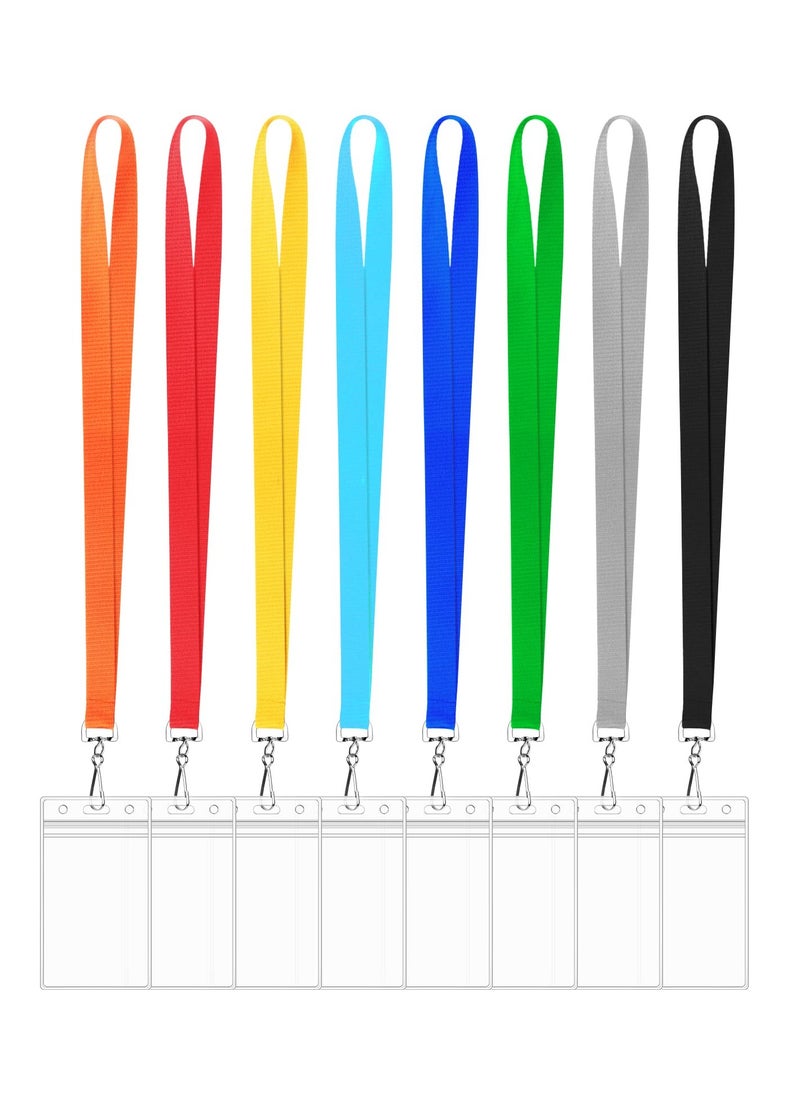 Generic - 8 Waterproof ID Card Holders with Colorful Lanyards, Durable and Ideal for Events, Cruises, and Festivals - Image 1
