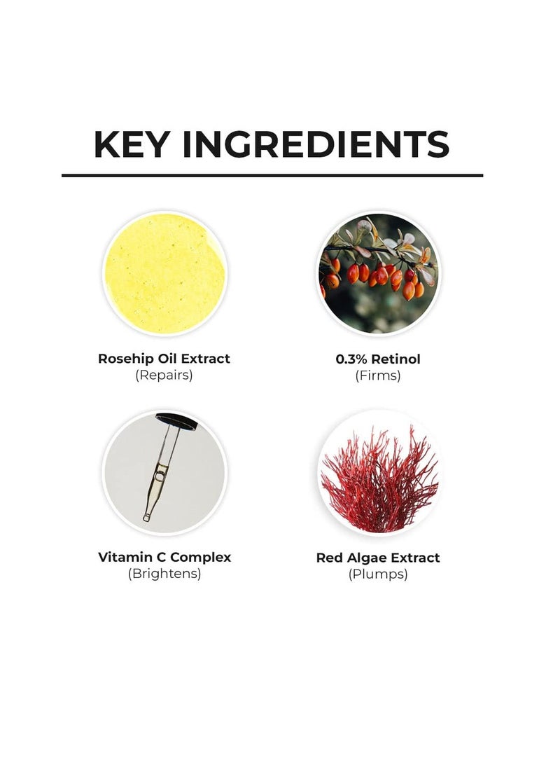 Dr. Sheth's Rosehip & Retinol Serum with Rosehip Oil Extract and 0.3% Retinol | Retinol serum for face | Anti Ageing, Reduces fine lines - Image 3