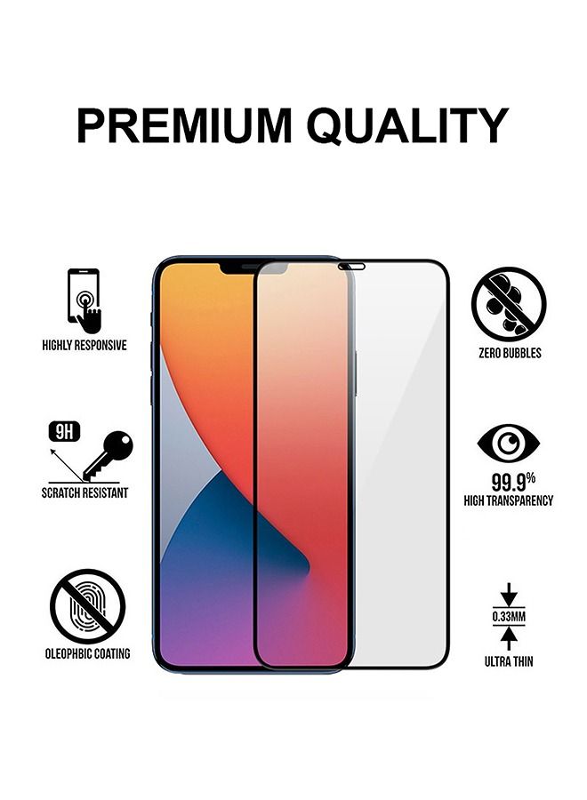 Tempered Glass Screen Protector For Apple iPhone 12 Black - Image 2