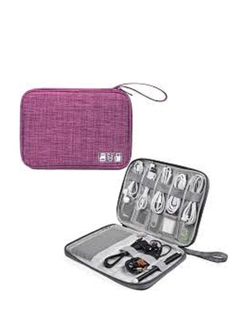 Travel Cable Organizer Bag for Electronics Accessories, Portable Wire Organizer Bag for Cables, Charger, Cell Phone, USB, SD Card, Earphones and More, Purple - Image 5