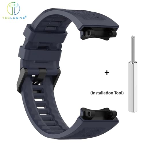T TECLUSIVE Silicone Strap with Metal Tool Compatible with Amazfit T-Rex 2 | Adjustable Rubber Band with Updated Installation Tool for T Rex 2 (Blue) - Image 3