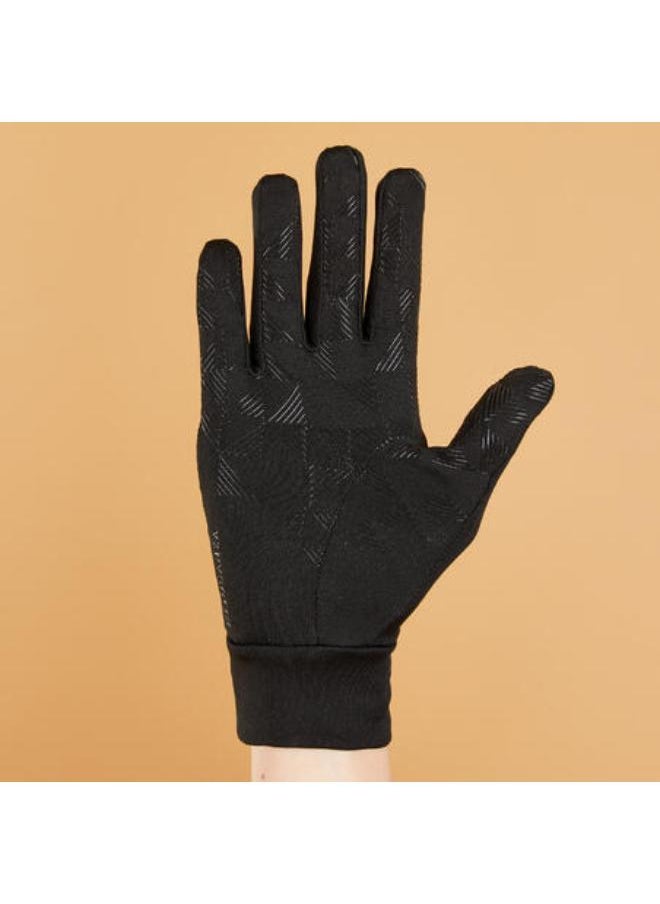 FOUGANZA Kids' Horse Riding Gloves 100 - Black  - Image 3