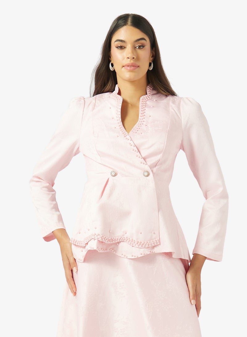 Khizana Peplum Top & Skirt Set - Image 3