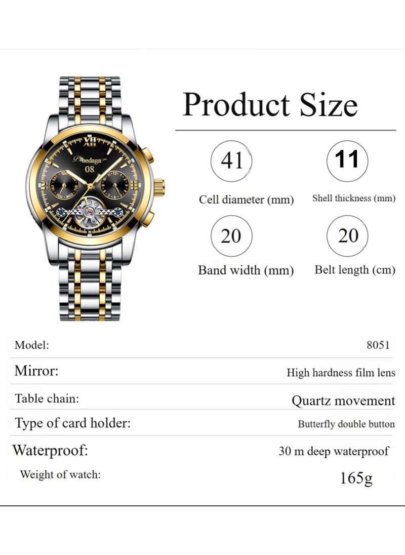 POEDAGAR Men's Automatic Watches ，Waterproof Luminous Men's Mechanical Watch- 41mm  - Image 3