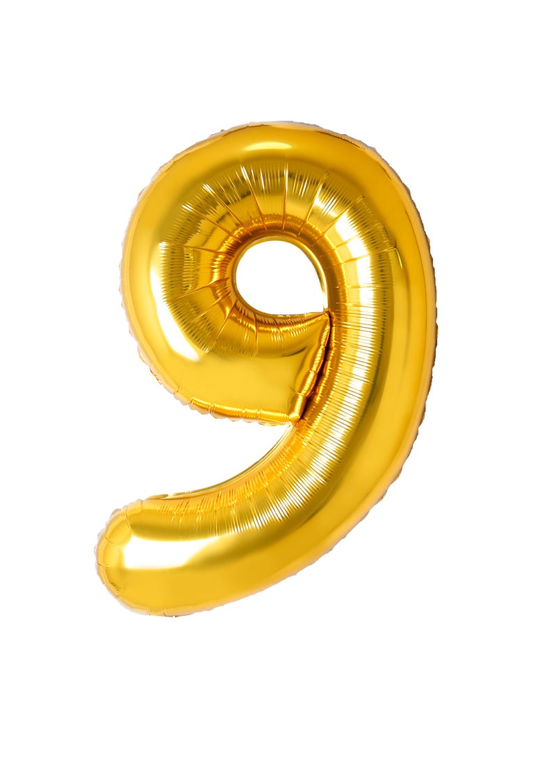 Party Zone Gold Foil Balloon Number 9 35" 