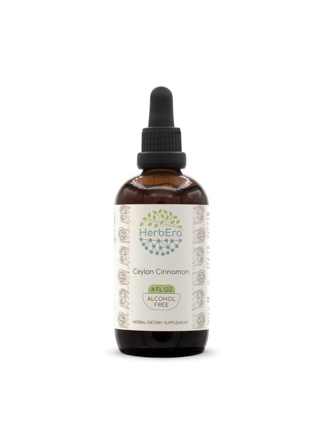 HerbEra Ceylon Cinnamon B120 Alcohol-Free Herbal Extract Tincture, Concentrated Liquid Drops Natural Cinnamon (Cinnamomum Verum) (4 fl oz) - Image 1