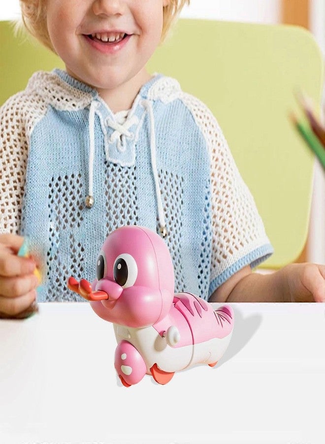 ADEMNEX Cute Wind-Up Duck Toy for Kids, Manual Clockwork Walking Duck, Colorful Cartoon Animal Toy for Toddlers & Children (Pink Duck Toy) - Image 5