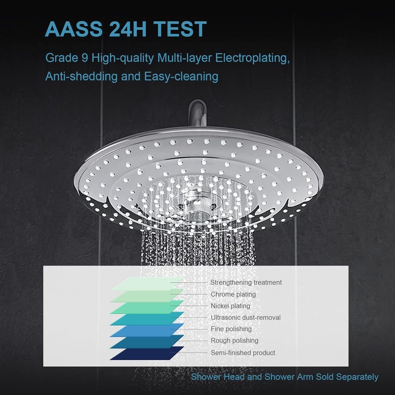 Offo Shower Head Extension Arm 13 in, S Shaped High Rise Extender with Flange Shower Head Pipe Arm Chrome - Image 4