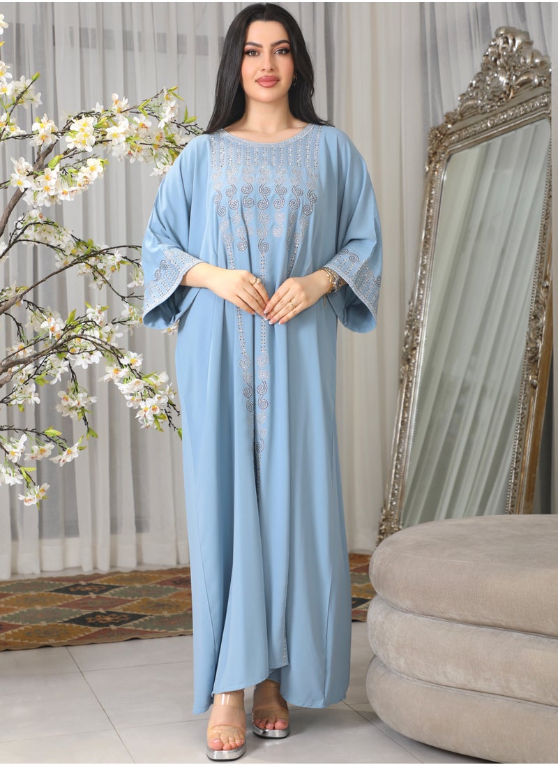 Bint Al Bilad Bintalbilad Saudi Summer Jalabiya for Women New Collection – Lightweight & Breathable Thobe, Abaya & Arabic Dresses for Eid, Weddings & Parties | Embroidered, Modern & Luxury Designs - zr548  - Image 1