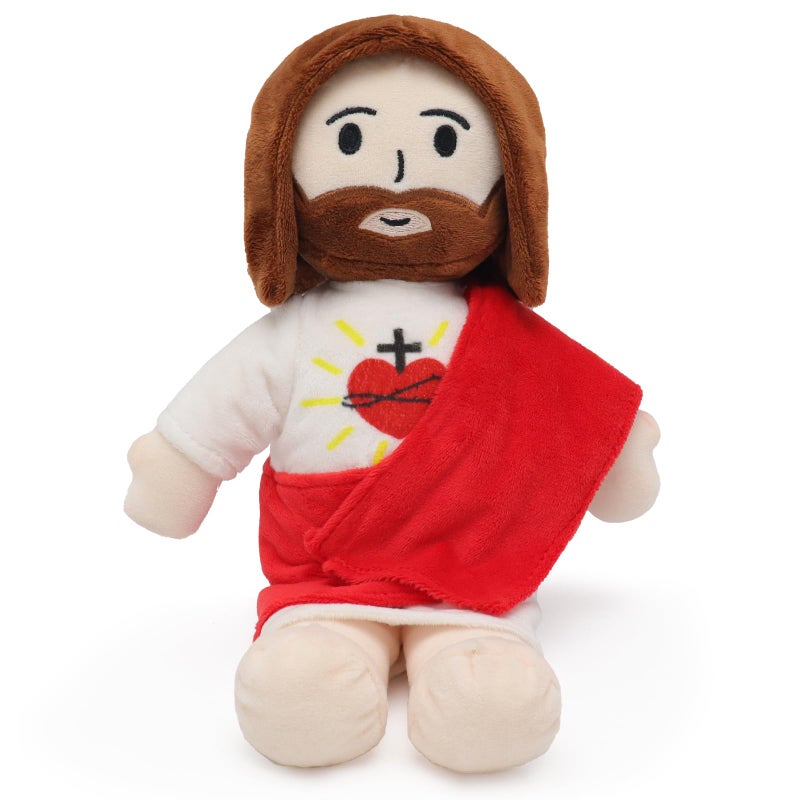 Yelakey 13" Jesus Plush Toy Heart of Jesus Plushie Savior Stuffed Doll for Church Sunday School Religious Easter Gift for Children Kids - Image 2