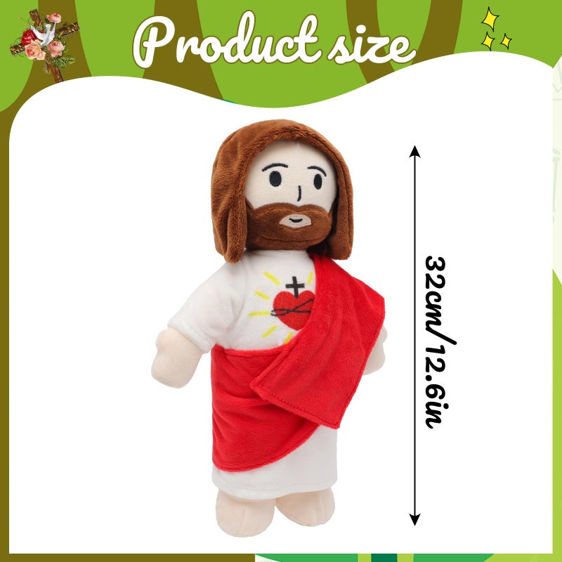 Yelakey 13" Jesus Plush Toy Heart of Jesus Plushie Savior Stuffed Doll for Church Sunday School Religious Easter Gift for Children Kids - Image 3