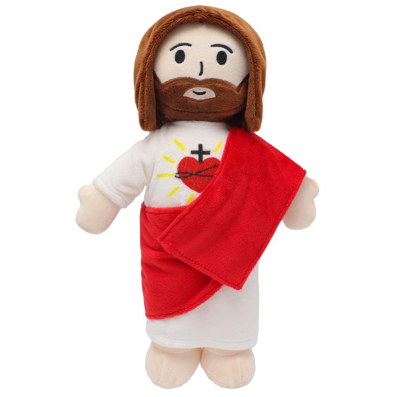 Yelakey 13" Jesus Plush Toy Heart of Jesus Plushie Savior Stuffed Doll for Church Sunday School Religious Easter Gift for Children Kids - Image 1