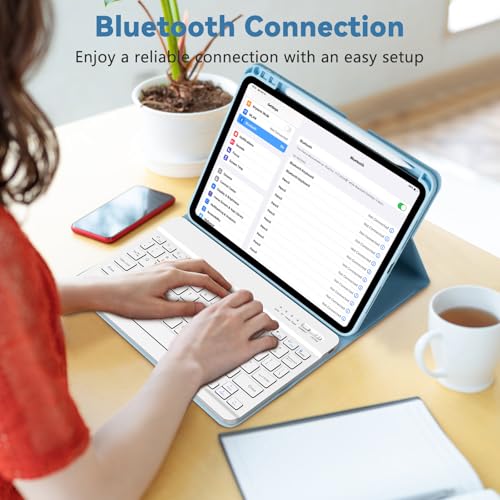 TQQ for iPad Pro 11-inch Case with Keyboard (M5 2025 / M4 2024), iPad Pro 11" (5th Generation) Keyboard Case - Magnetic Wireless Detachable Keyboard Cover with Pencil Holder (Blue) - Image 5