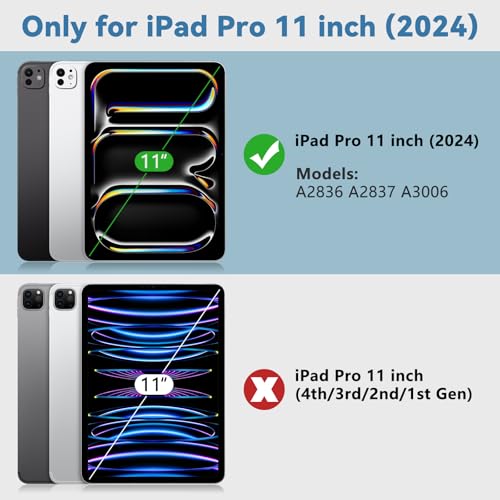 TQQ for iPad Pro 11-inch Case with Keyboard (M5 2025 / M4 2024), iPad Pro 11" (5th Generation) Keyboard Case - Magnetic Wireless Detachable Keyboard Cover with Pencil Holder (Blue) - Image 2