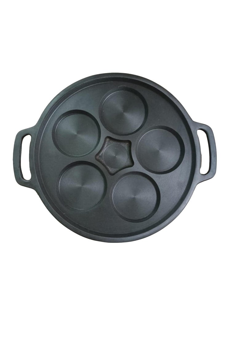 Ayda Cast Iron Pre-Seasoned Mini Crepe Pan Mini Uthappam Maker 