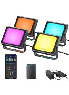 Govee 4-Piece Smart App Control Waterproof RGBICWW LED Smart Flood Light Set Multicolour 5.04 x 8.66 x 10.83 Inch H7060  - Image 2