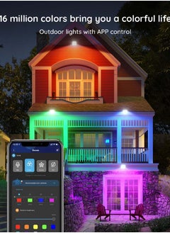Govee 4-Piece Smart App Control Waterproof RGBICWW LED Smart Flood Light Set Multicolour 5.04 x 8.66 x 10.83 Inch H7060  - Image 5