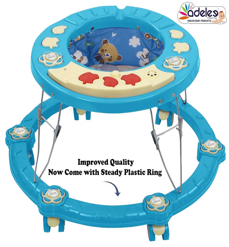 DELEE ODELEE Activity Foldable Baby Walker with Music for Boys and Girls Children for 6+ Months (Sky Blue) - Image 2