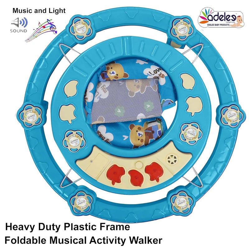 DELEE ODELEE Activity Foldable Baby Walker with Music for Boys and Girls Children for 6+ Months (Sky Blue) - Image 5