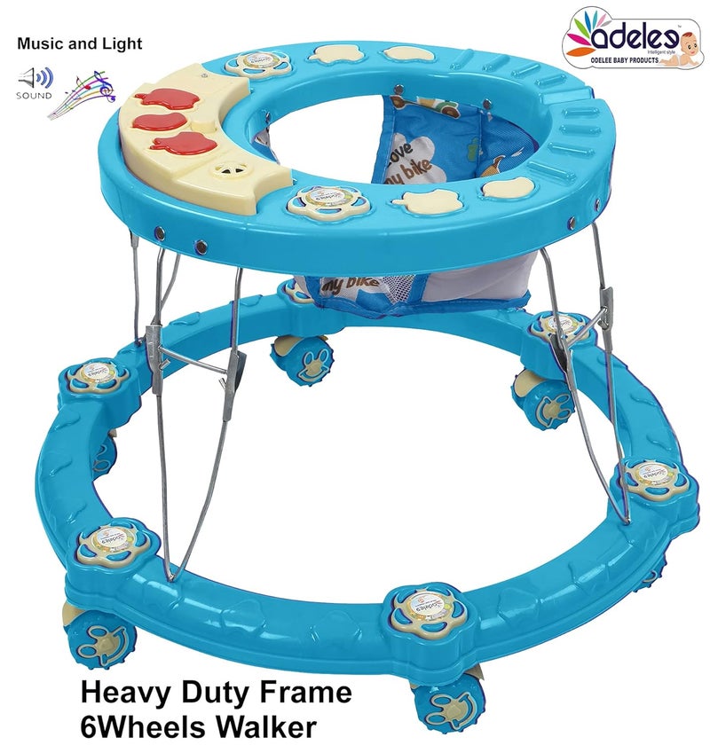 DELEE ODELEE Activity Foldable Baby Walker with Music for Boys and Girls Children for 6+ Months (Sky Blue) - Image 4