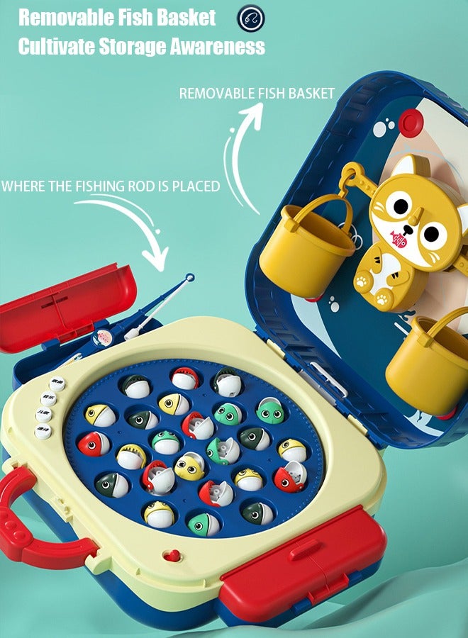 VUCATIN Fishing Toys for Kids Balance Scale Games Early Childhood Parent-Child Interactive Games With Music Stories 2 Toy Fishing Rods 21 Fish Learning and Educational Toys Sound Effect Toys (Blue)  - Image 5