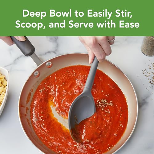 Tovolo Flex Core Silicone Deep Spoon for Cooking Mixing Baking Serving, Dishwasher Safe BPA Free All Silicone Kitchen Mini Spoon Heat Resistant Nonstick Safe Serving Spoon, Charcoal Gray - Image 2