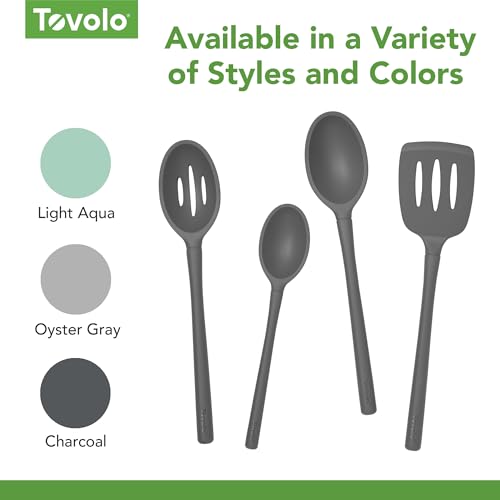 Tovolo Flex Core Silicone Deep Spoon for Cooking Mixing Baking Serving, Dishwasher Safe BPA Free All Silicone Kitchen Mini Spoon Heat Resistant Nonstick Safe Serving Spoon, Charcoal Gray - Image 4