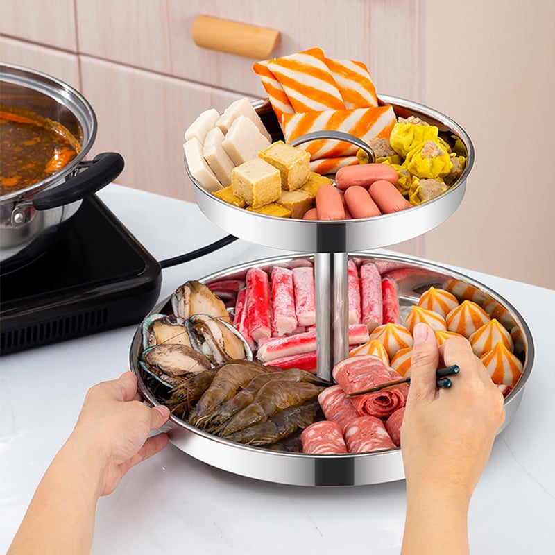 🍳 حامل فواكه متعدد الطبقات من الفولاذ المقاوم للصدأ متين مثالي للاستخدام في المطبخ - Image 2