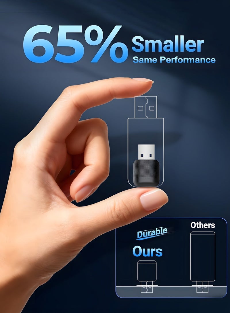 مساحة باردة محول لاسلكي ثنائي في واحد لـ CarPlay و Android Auto، يحول السلكي إلى لاسلكي مع تركيب وتشغيل، اتصال تلقائي سريع بدون تأخير، تصميم مضغوط لهواتف iPhone و Android، متوافق عالميًا مع 98% من السيارات ذات منفذ USB/USB-C، أسود - Image 5