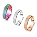 OreilleStar Fidget Spinner Ring Anxiety Ring for Women Men Fidget Toys Adults Thumb Ring Titanium Stainless Steel 3 Colors Set Size 10 Width 6MM Rainbow Silver Rose gold Sandblasted Finished - Image 3