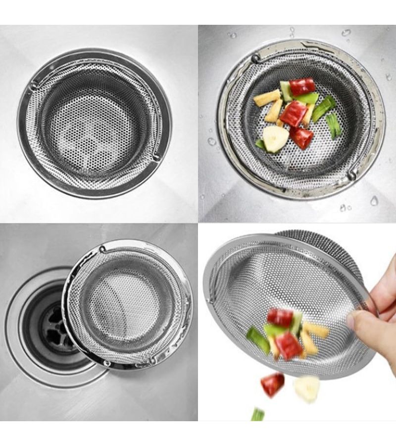 Newly Upgraded Silver Stainless Steel Kitchen Drain Filter Screen Anti Clogging Sink Drip Tray Rust Proof Durable Mesh Universal Kitchen Floor Drain For Home Cleaning - Image 4