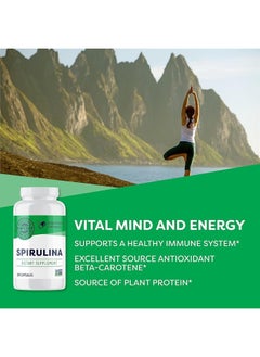 Vimergy Natural Spirulina Capsules – Super Greens Supplement – Nutrient Dense Blue-Green Algae Superfood Capsules - USA Grown, Non-GMO, Soy-Free, Gluten-Free, Kosher, Vegan & Paleo Friendly (180 ct)  - Image 2