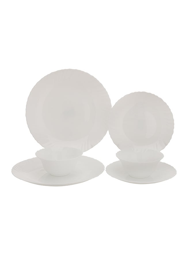 Royalford Classic Opalware Dinner Set-12 pieces, Beautiful Elegant Design, Dishwasher Safe/Freezer Safe | Ideal for Family Meals and Casual Gatherings, Indoor Outdoor Use White - Image 4
