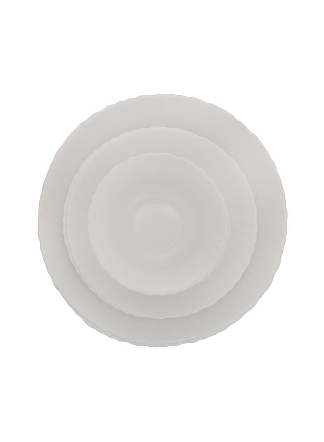 Royalford Classic Opalware Dinner Set-12 pieces, Beautiful Elegant Design, Dishwasher Safe/Freezer Safe | Ideal for Family Meals and Casual Gatherings, Indoor Outdoor Use White - Image 2
