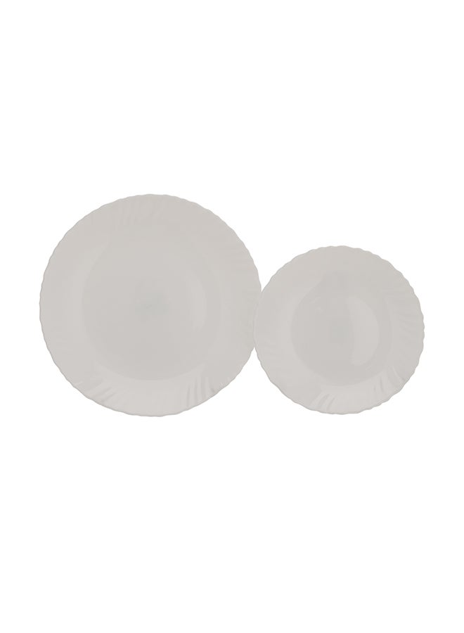 Royalford Classic Opalware Dinner Set-12 pieces, Beautiful Elegant Design, Dishwasher Safe/Freezer Safe | Ideal for Family Meals and Casual Gatherings, Indoor Outdoor Use White - Image 3