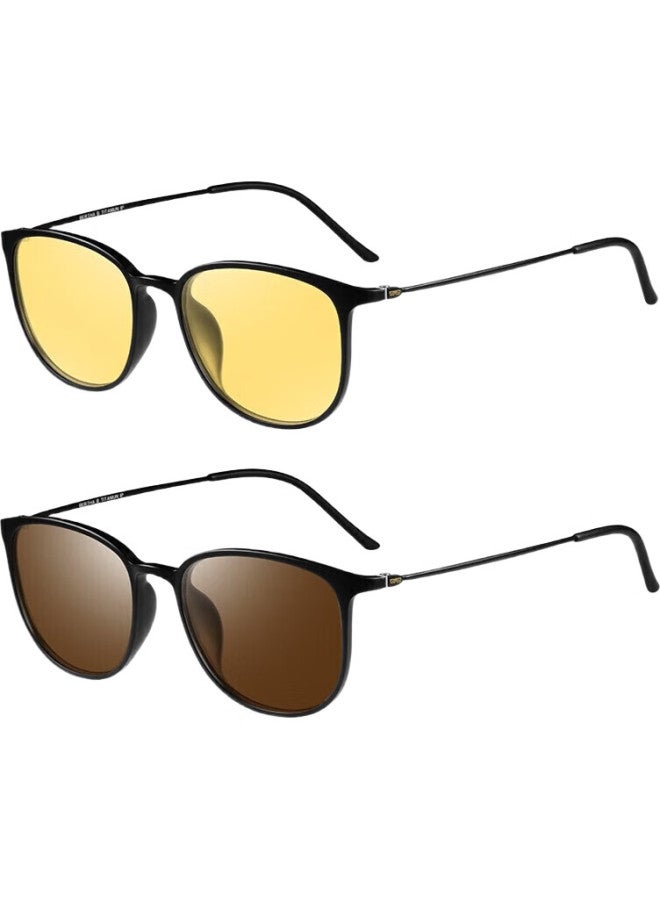 CAPONI Day And Night Dual-Use Ultra-Light Pure Titanium Photochromic Sunglasses Men Women Polarized Sunglasses Driving Special Night Vision Glasses Anti-Glare - Image 3