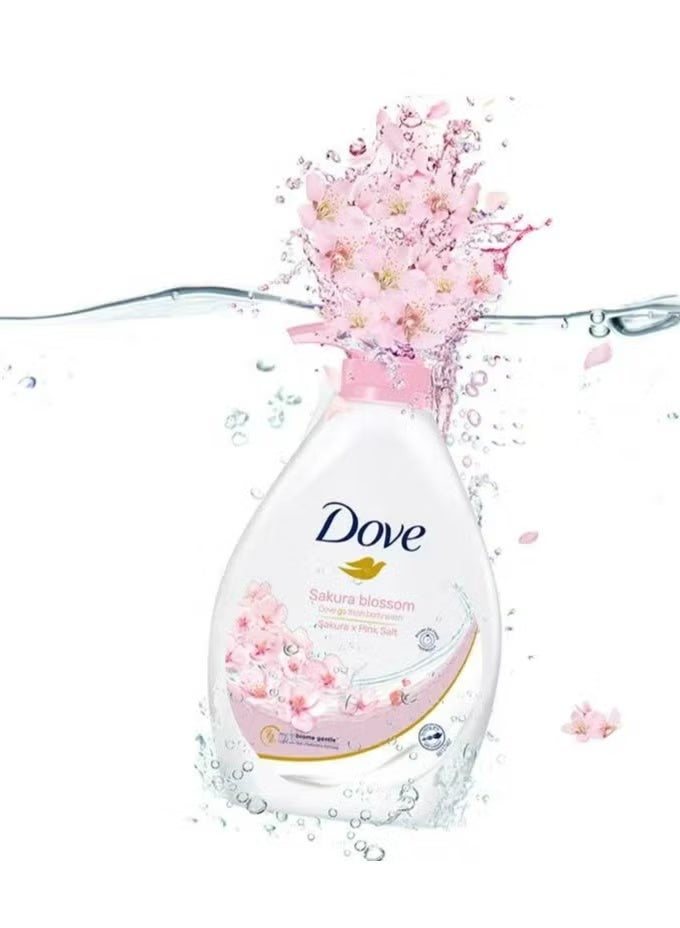 دوف غو فريش غسول جسم ساكورا بلوسوم مع ساكورا والملح الوردي – 1000 مل | رائحة زهرية منعشة | جل استحمام للتنظيف والترطيب العميق - Image 2