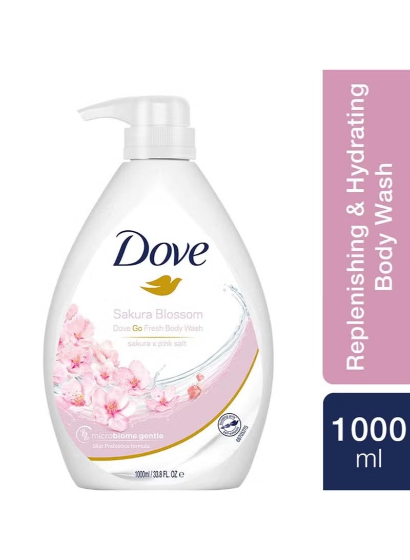 دوف غو فريش غسول جسم ساكورا بلوسوم مع ساكورا والملح الوردي – 1000 مل | رائحة زهرية منعشة | جل استحمام للتنظيف والترطيب العميق - Image 3