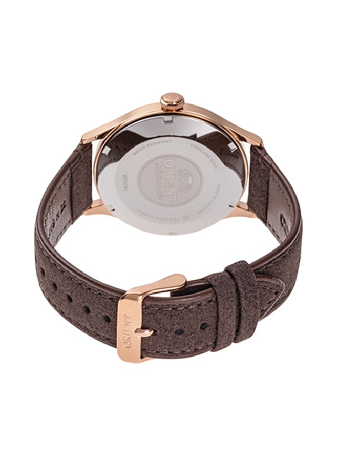 ORIENT Men Bambino Automatic Leather Strap Men's Watch RA-AC0P04Y - Image 3