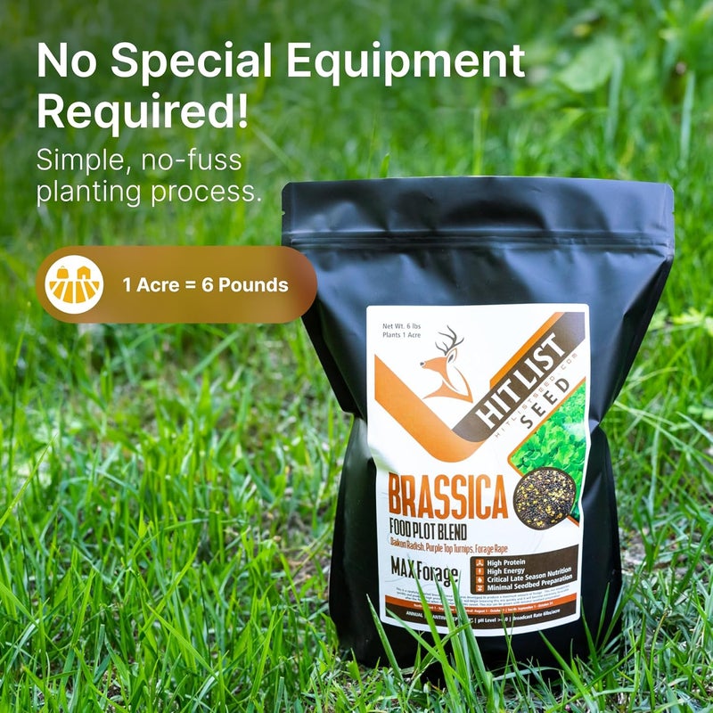 Hit List Seed ® Brassica Food Plot Seeds for Deer [Annual Mix] - Food Plot Seed Brassica - Deer Plot Seed Mix - Daikon Radish, Purple Top Turnips, Forage Brassica - Fall Planting - 6 lbs (1 Acre) - Image 5