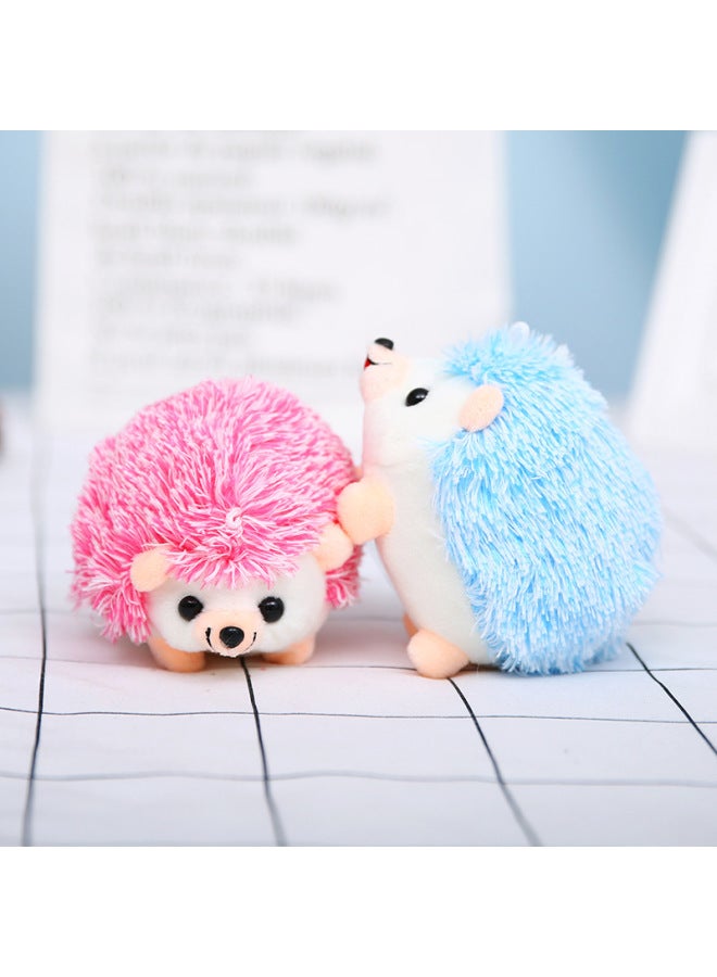 Cute Little Hedgehog Plush Doll Keychain Schoolbag Pendant Pendant Hedgehog Pin Manufacturers Direct Sale-Specifications:12cm Gray Blue-Color:With Keychain
