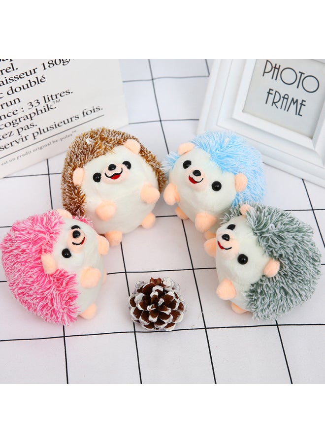 Cute Little Hedgehog Plush Doll Keychain Schoolbag Pendant Pendant Hedgehog Pin Manufacturers Direct Sale-Specifications:12cm Gray Blue-Color:With Keychain
