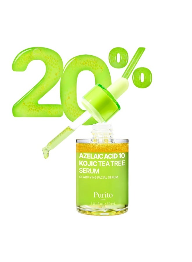 PURITO Azelaic Acid 10% + Kojic Acid + Tea Tree Facial Serum | for Acne & Marks, Breakouts | High-Level Azelaic Acid 10% | 30ml - Image 1