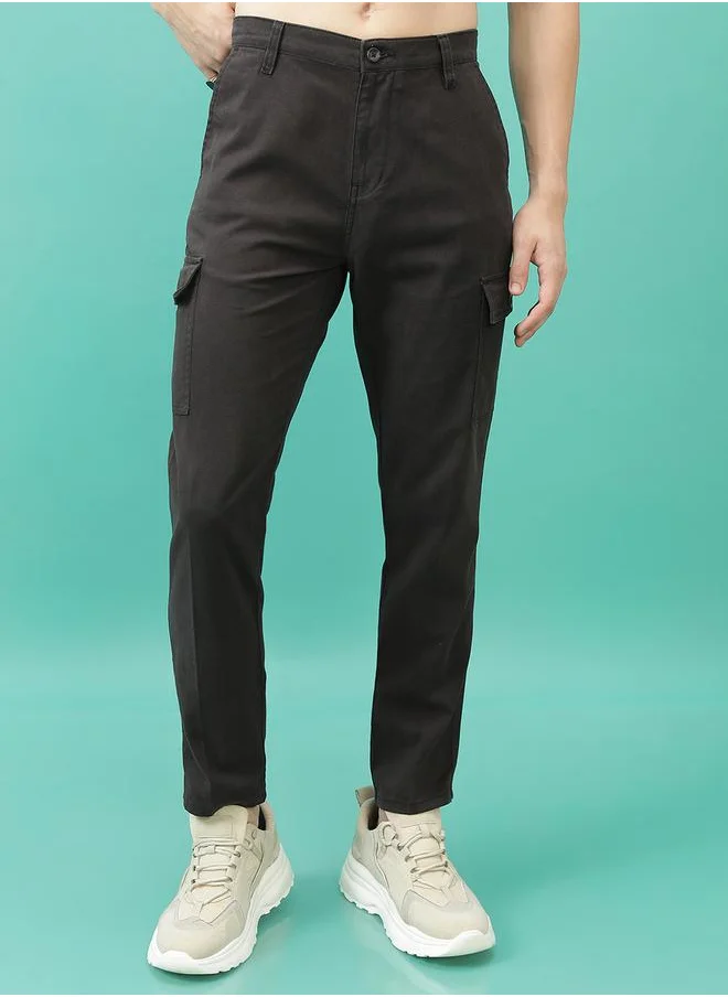 HIGHLANDER Mid Rise Regular Fit Trousers with Cargos Pockets