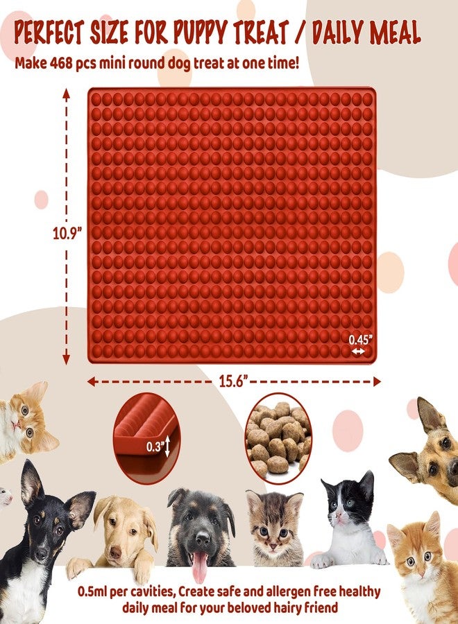 HKNMTT Silicone Mini Round Shape Molds, 468 Cavities Tiny Semi Sphere Baking Sheet Dog Treats Molds Candy Freezer Oven Safe Homemade Dog Treats Kit BPA Free Food Grade - Image 5