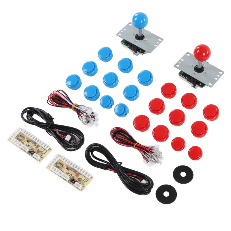 2 Player DIY Game Kit USB Board Game Encoder Joystick Buttons Set for Friends Gathering - Image 3