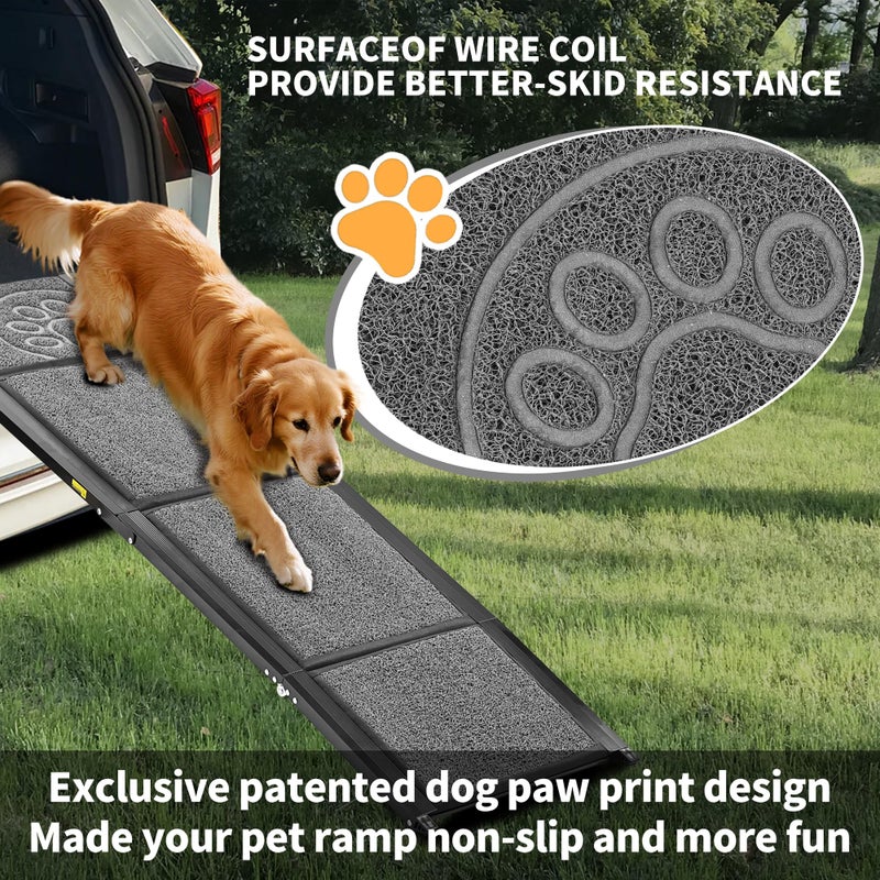 Zendova Dog Ramp for Large Dogs, Extra Long 71" & 17.3" Wide Folding Dog Ramp for High SUV & Truck, Portable Non-Slip Pet Ramp for Car, Supports 250 lbs - Image 5